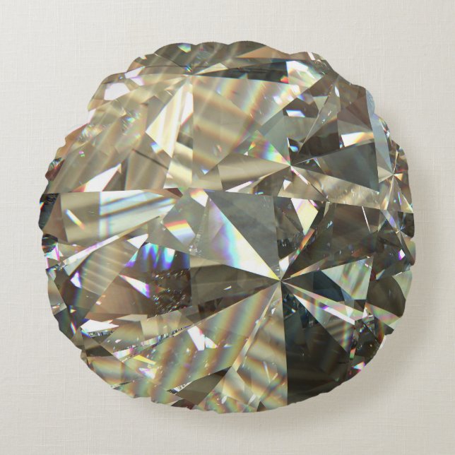 Triangular diamond shapes: layered texture. round cushion (Front)
