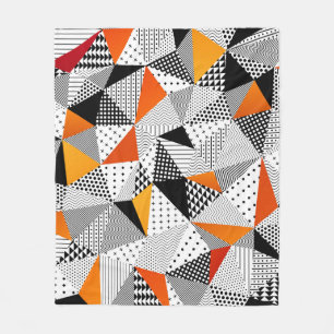 Triangular Fashion: Vintage Polygonal Elegance. Fleece Blanket