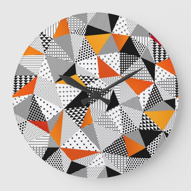 Triangular Fashion: Vintage Polygonal Elegance. Large Clock (Front)