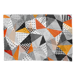Triangular Fashion: Vintage Polygonal Elegance. Pillowcase