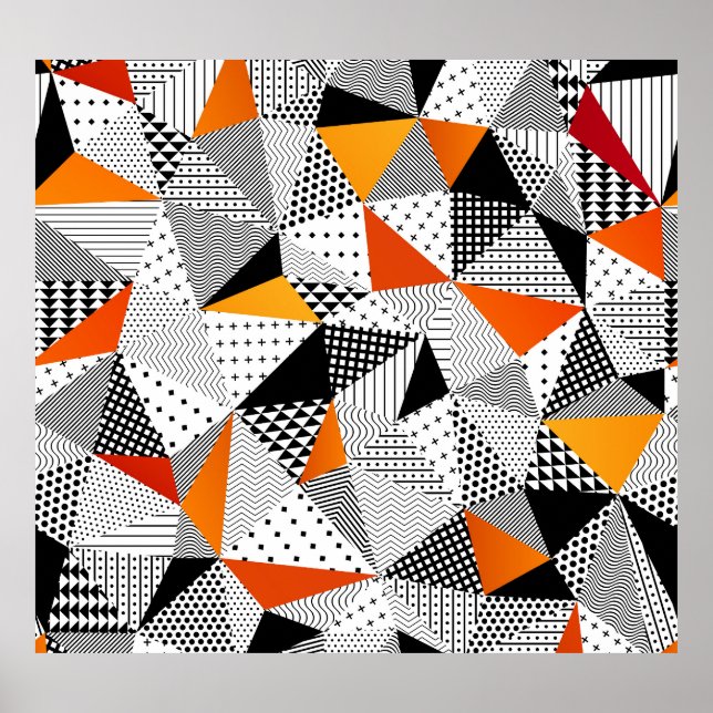 Triangular Fashion: Vintage Polygonal Elegance. Poster (Front)