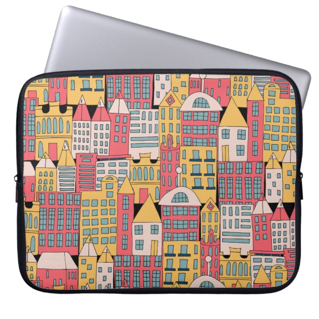 Triangular Geometric: Colourful Abstract Backgroun Laptop Sleeve (Front)