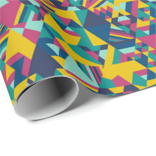 Triangular mosaic in blue wrapping paper