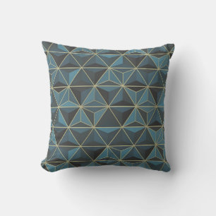 Triangular Pattern with Metallic Accents Cushion