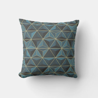Triangular Pattern with Metallic Accents Cushion