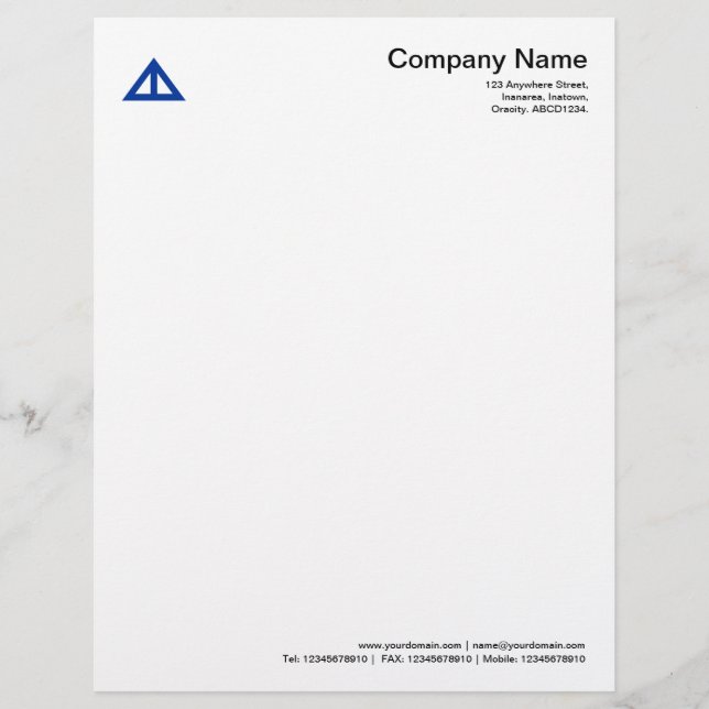 Triangular Shape 02 - Navy Blue Letterhead (Front)