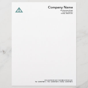Triangular Shape 02 - Ocean Green Letterhead Design