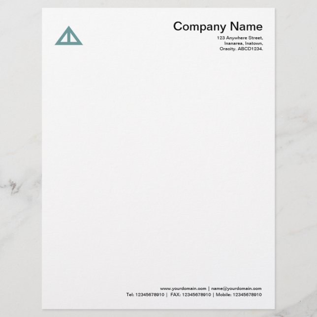Triangular Shape 02 - Ocean Green Letterhead Design (Front)