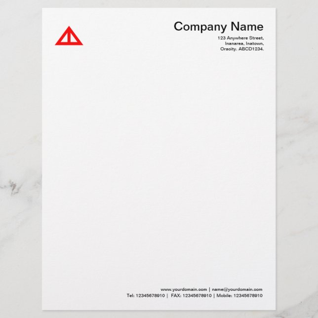 Triangular Shape 02 - Red Personalized Letterhead (Front)