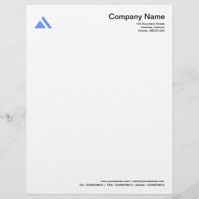 Triangular Shape 03 - Baby Blue Letterhead Template (Front)