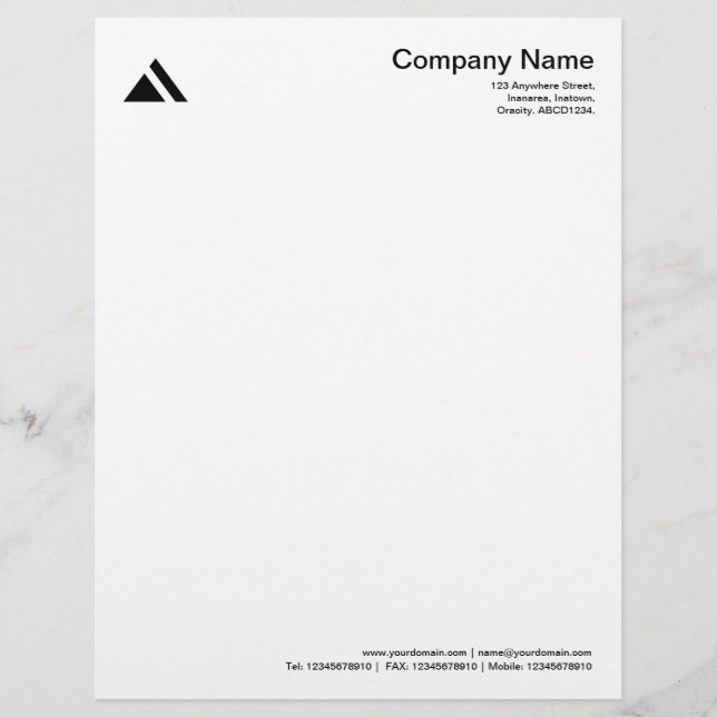 Triangular Shape 03 - Black Customised Letterhead (Front)