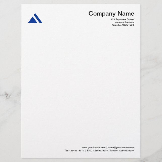 Triangular Shape 03 - Navy Blue Letterhead Design (Front)