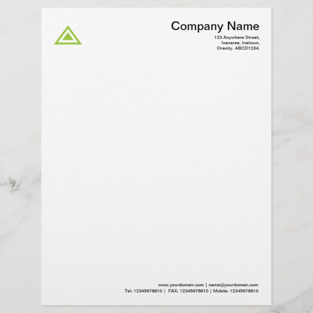 Triangular Shape - Martian Green Custom Letterhead (Front)