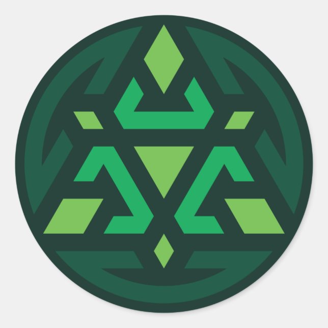 Triangular Shield Vector T7 - Green Classic Round Sticker (Front)
