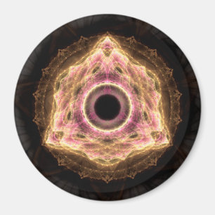 Triangular symbolic fractal ornament magnet