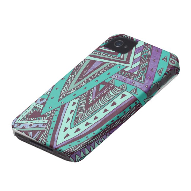 Triangulated Teal Case-Mate iPhone Case (Bottom)