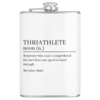 Triathlete definition gift, name definition flask,
