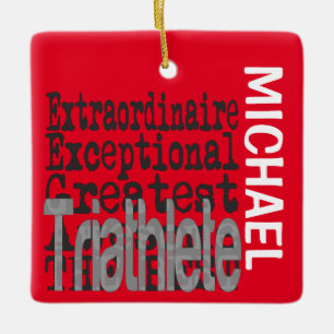 Triathlete Extraordinaire CUSTOM Ceramic Ornament