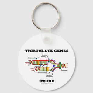 Triathlete Genes Inside (DNA Replication) Key Ring