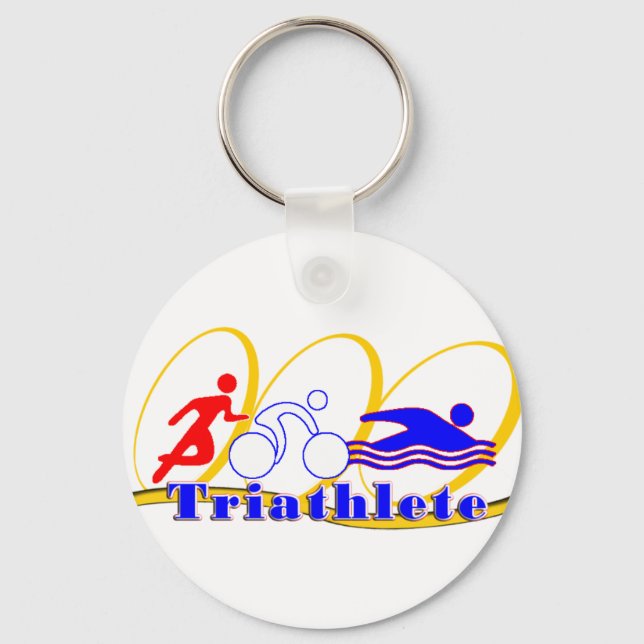 Triathlete SWIM RUN BIKE Key Ring (Front)
