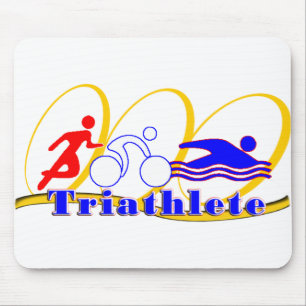 Triathlete SWIM RUN BIKE Mouse Pad