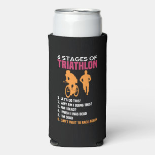 Triathlon - 6 Stages Of Triathlon Seltzer Can Cooler
