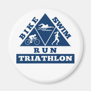 Triathlon athlete swim bike run race magnet