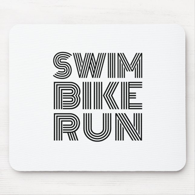 Triathlon black design mouse pad (Front)