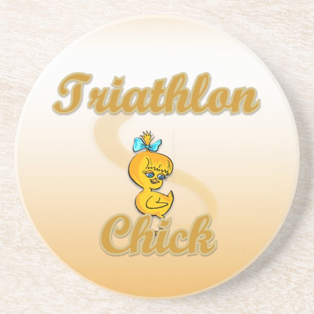 Triathlon Chick Coaster (Front)