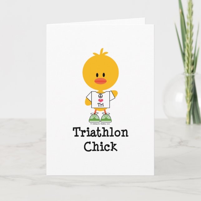 Triathlon Chick Greeting Card (Front)