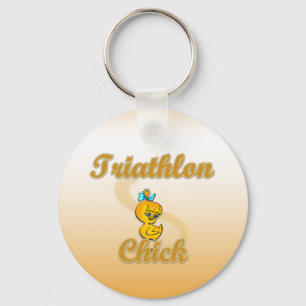Triathlon Chick Key Ring