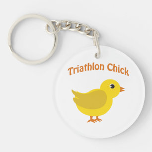 Triathlon Chick Key Ring