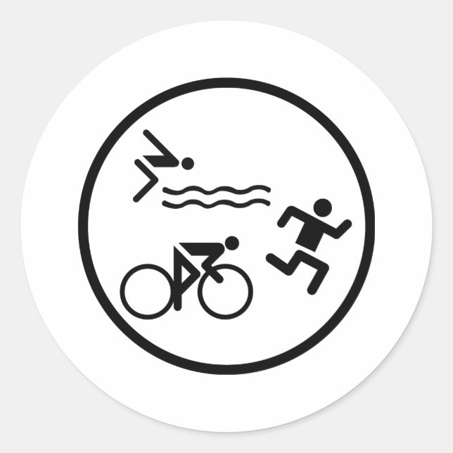triathlon circle icon classic round sticker (Front)