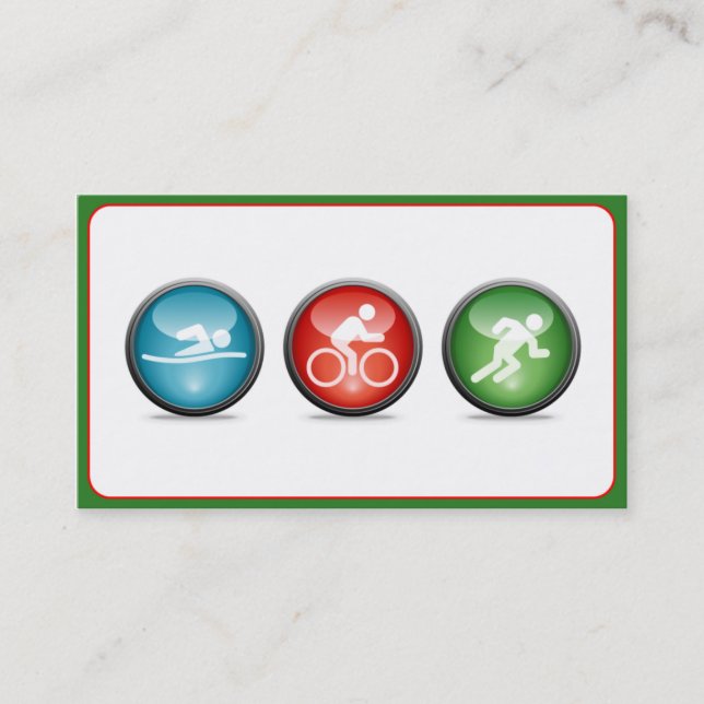 Triathlon Coach Business Card (green) (Front)