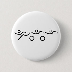 Triathlon cool and unique design 6 cm round badge