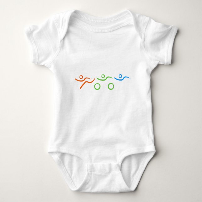 Triathlon cool and unique design baby bodysuit (Front)