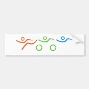 Triathlon cool and unique design bumper sticker
