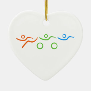 Triathlon cool and unique design ceramic ornament