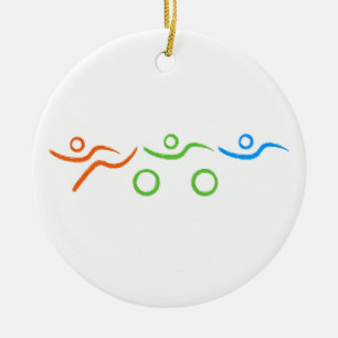 Triathlon cool and unique design ceramic ornament