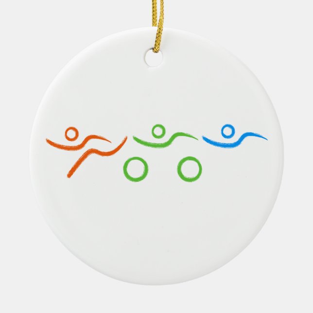 Triathlon cool and unique design ceramic ornament (Front)