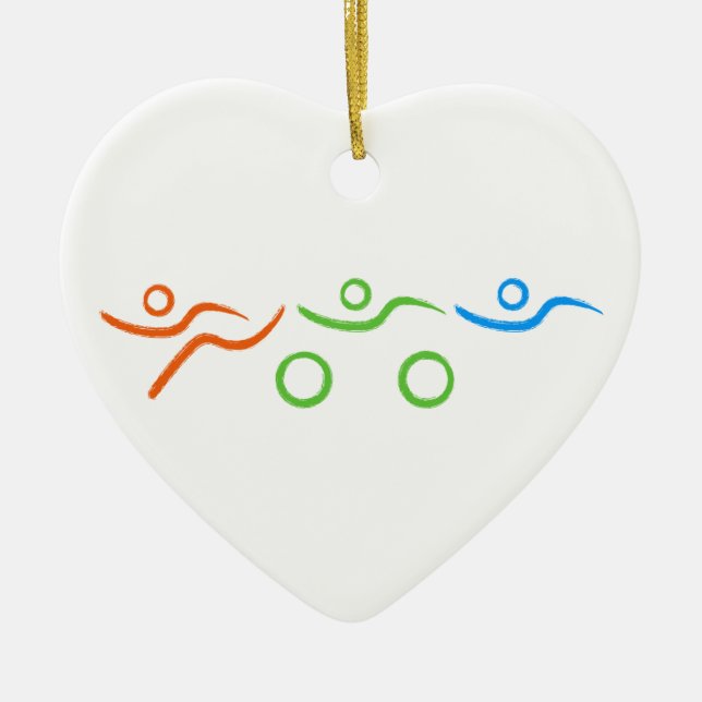 Triathlon cool and unique design ceramic ornament (Front)