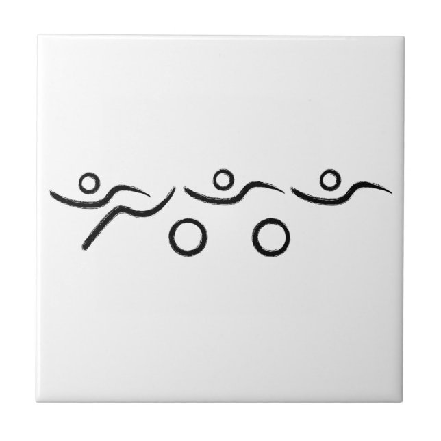 Triathlon cool and unique design ceramic tile (Front)