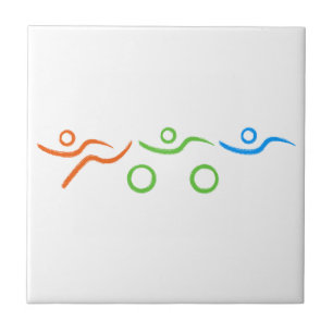 Triathlon cool and unique design ceramic tile