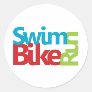 Triathlon cool and unique design classic round sticker