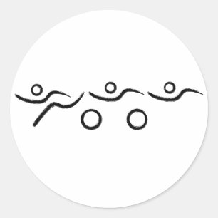 Triathlon cool and unique design classic round sticker
