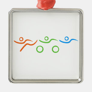 Triathlon cool and unique design metal ornament
