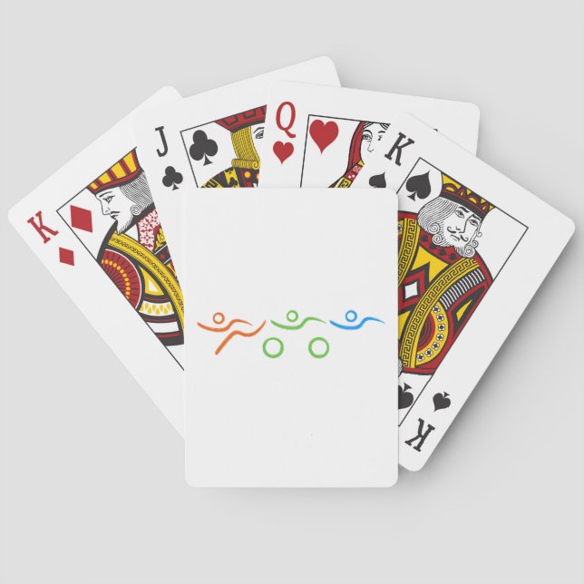 Triathlon cool and unique design playing cards (Back)