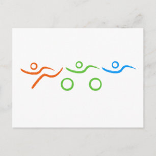 Triathlon cool and unique design postcard