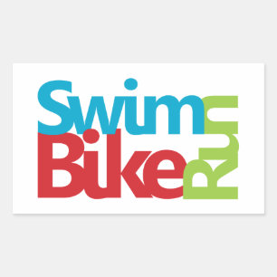 Triathlon cool and unique design rectangular sticker