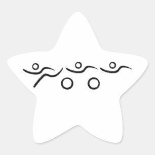 Triathlon cool and unique design star sticker